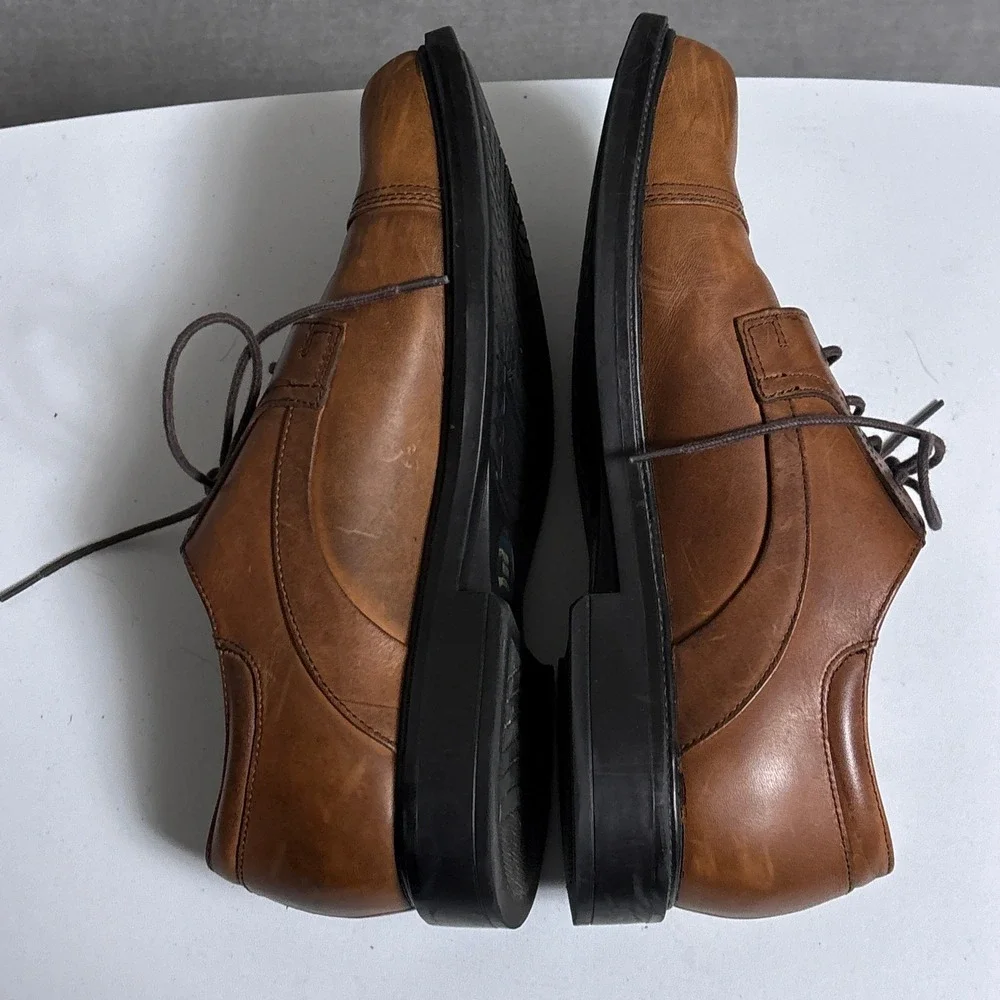 Nunn Bush Oxford Shoes 10.5 M Brown Cap Toe Leather Comfort Gel Dress Classic